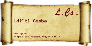 Lőbl Csaba névjegykártya